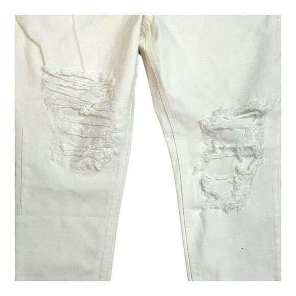 NEW! AFRM Distressed Mom Jeans – White, Size 33, NWT - Picture 3 of 4